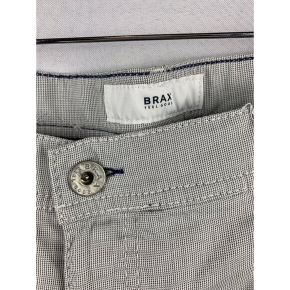 Brax Cooper Fancy Regular Fit Lightweight Textured Mens Pants In Soft Gray Fabri - Picture 4 of 7